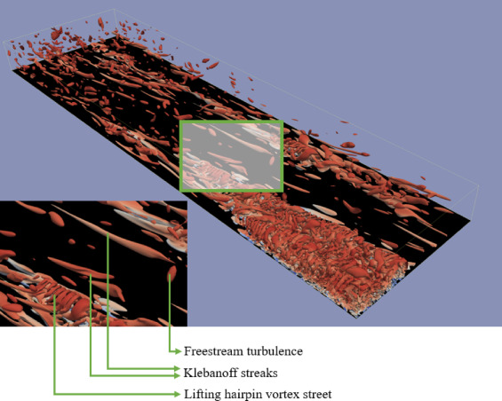 Vortical structures on flat plate